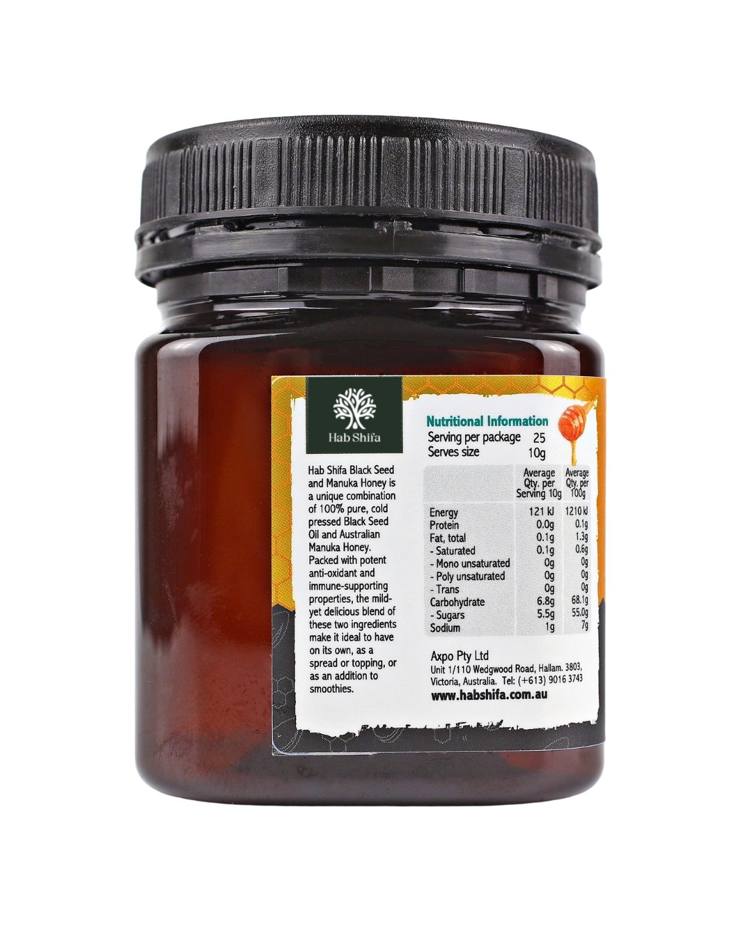 Manuka Honey (MGO 30+) with Black Seed Oil 250g - Hab Shifa